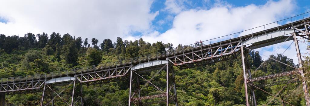 Views from under the Hapuawhenua Viaduct on the Mountains to Sea Trail