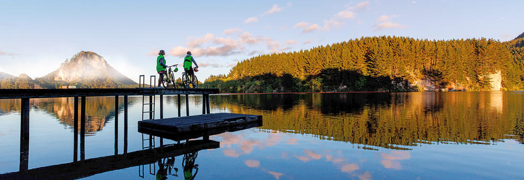 Waikato River Trails overlooking lake