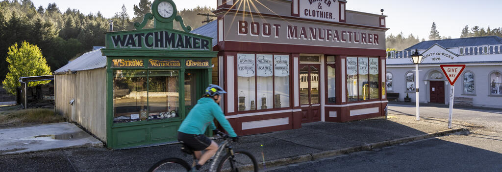 Naseby Townscape Cyclist Sunrise