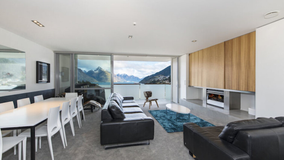 Top level living and dining room looking at the amazing view