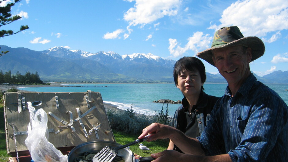 Fresh organic vegetables and seafood in Kaikoura