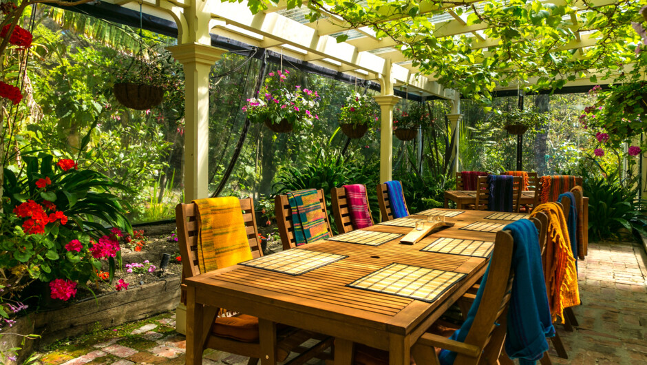 Dine in the beautiful conservatory.