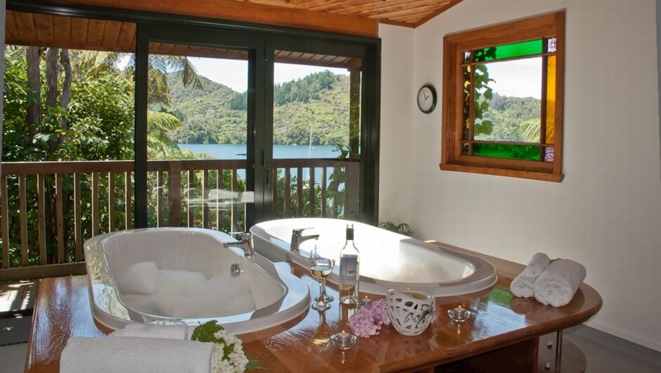洛克马拉旅舍的开放式浴室，休闲浪漫，独特体验。