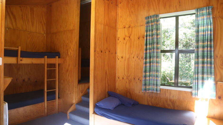 Cabin with double bed on mezzanine