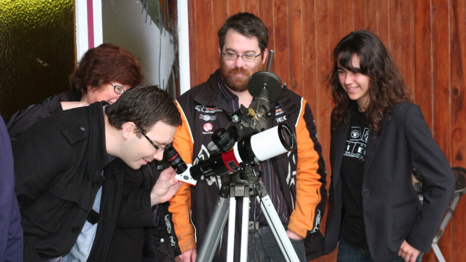 Observing the Sun safely using a solar telescope.