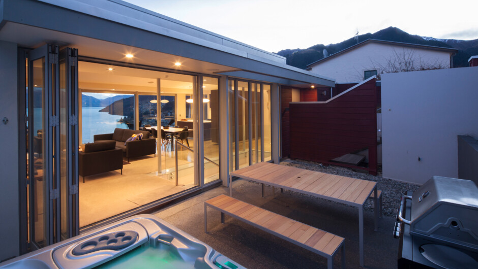 Rear Patio with Spa Pool and BBQ