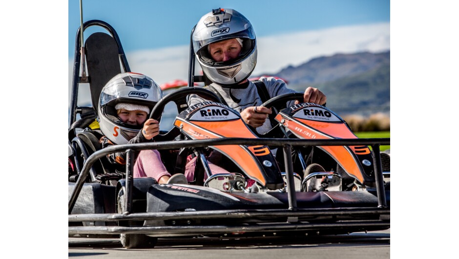 Tandem Go Karts. Children can steer, while Mum or Dad take control of the speed on our 650 metre outdoor track!