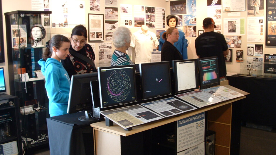 Some of the displays, including items that have flown in space.