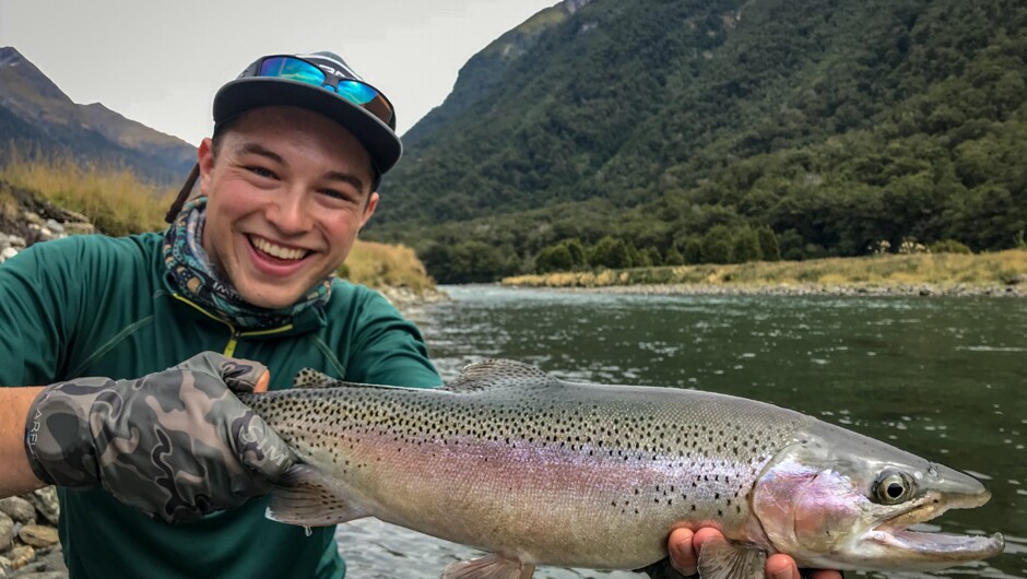 Backcountry Rainbow happy to nail a dry fly