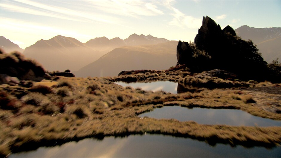 Fiordland tarns (screenshot from Ata Whenua - Shadowland)