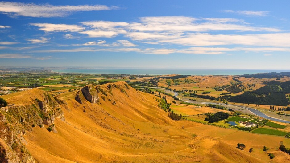 Take a ride around the province to experience the seasonal action out there in New Zealand's agricultural heartland. Shown: Te Mata Peak.
