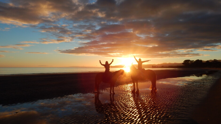 Sun set ride in the beautiful Golden Bay