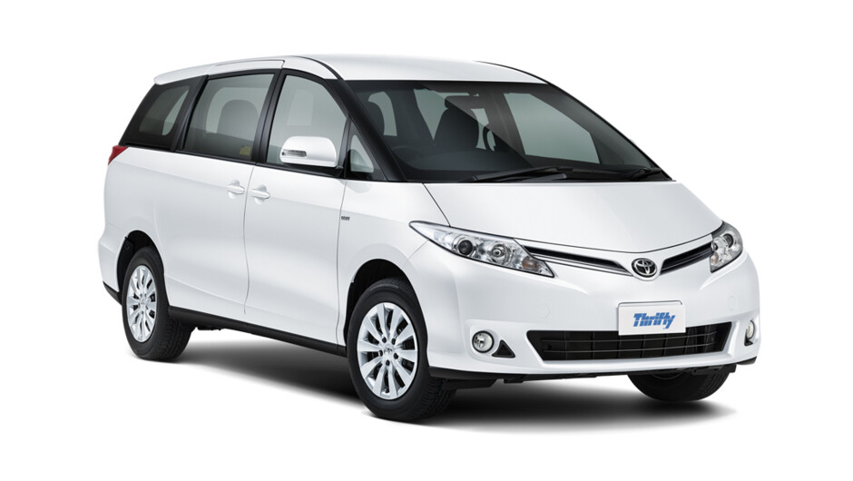 Thrifty Car Rental Toyota Previa LVAR (or similar). 5 star ANCAP safety rated.