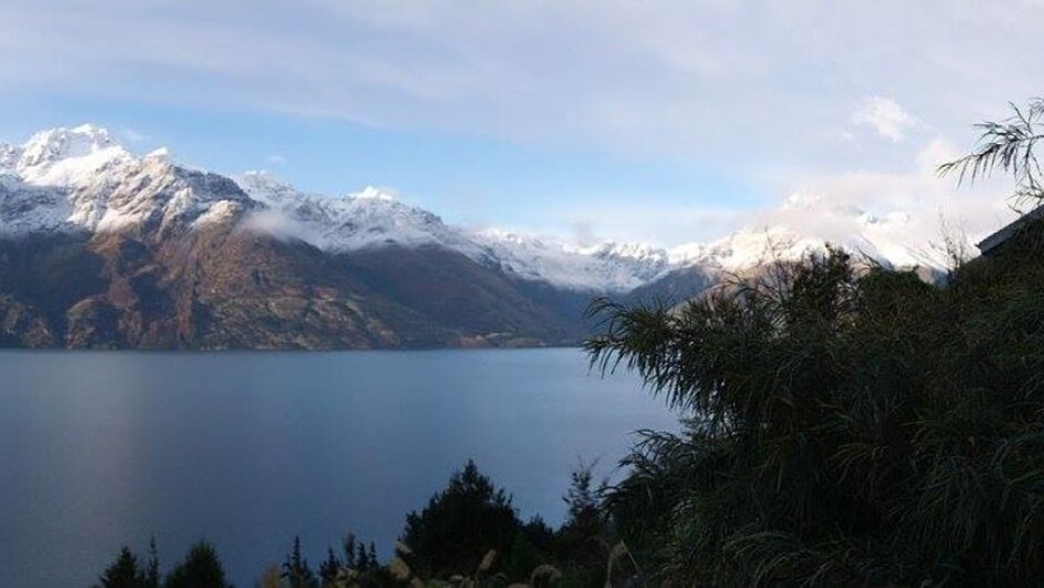 Room with a view of Lake Wakatipu at Cecil Peak in Queenstown, South Island