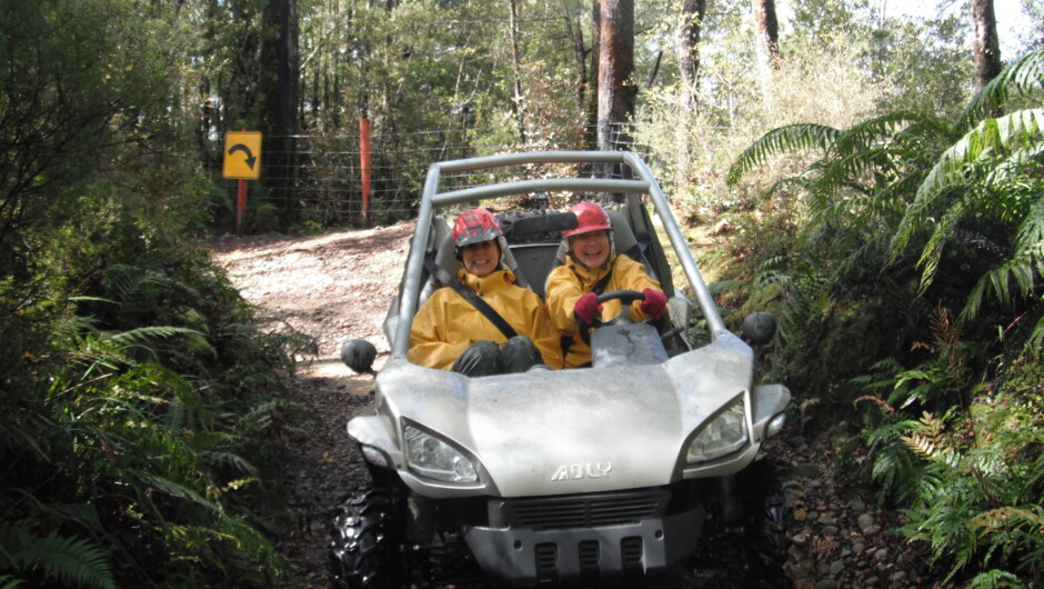 2 seater offroad buggy through rainforest on the West Coast