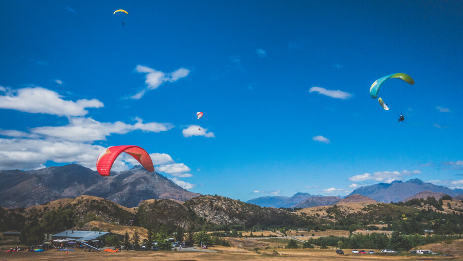learning to paraglide in Queenatown, New Zealand.