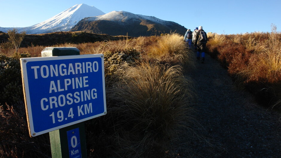 The Tongariro Alpine Crossing start sign