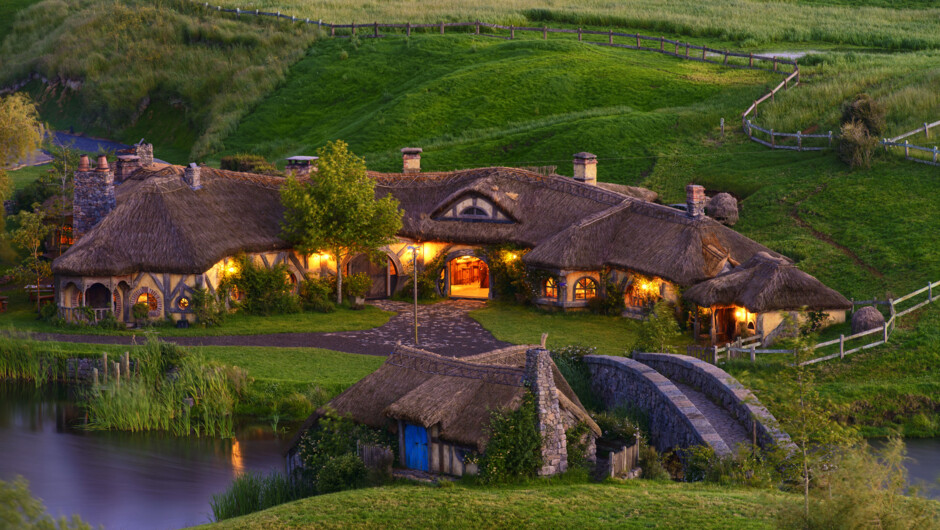 The famous Green Dragon Inn within the Hobbiton Movie Set