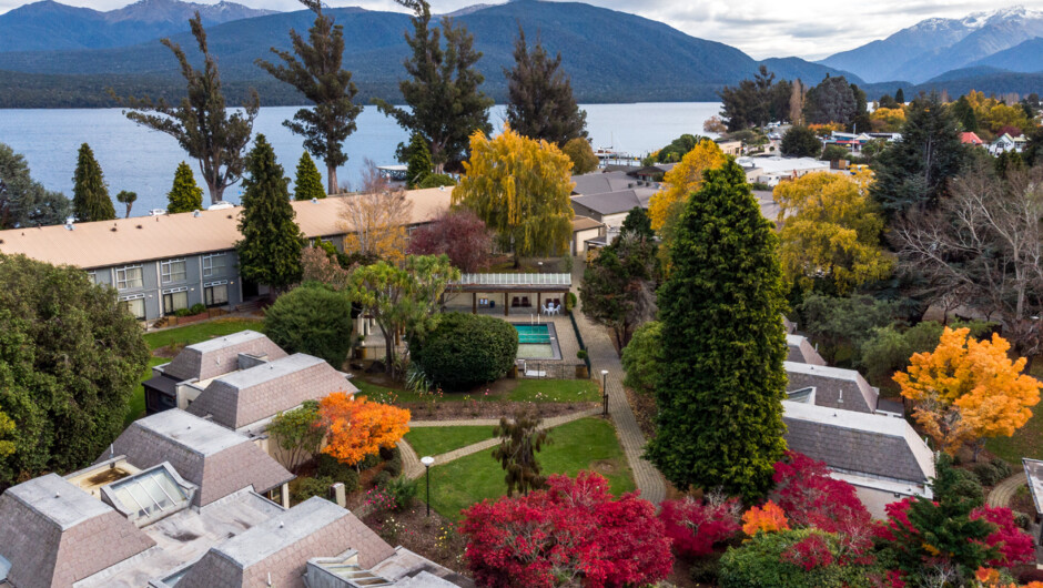 Distinction Te Anau's exterior in Autumn