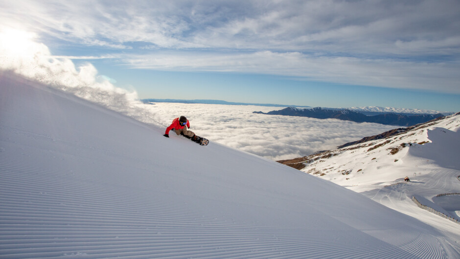 High above the crowds...