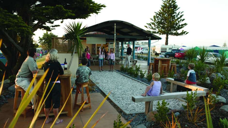 Papamoa Beach Resort Holiday Park & Motels. BBQ & Petanque Area