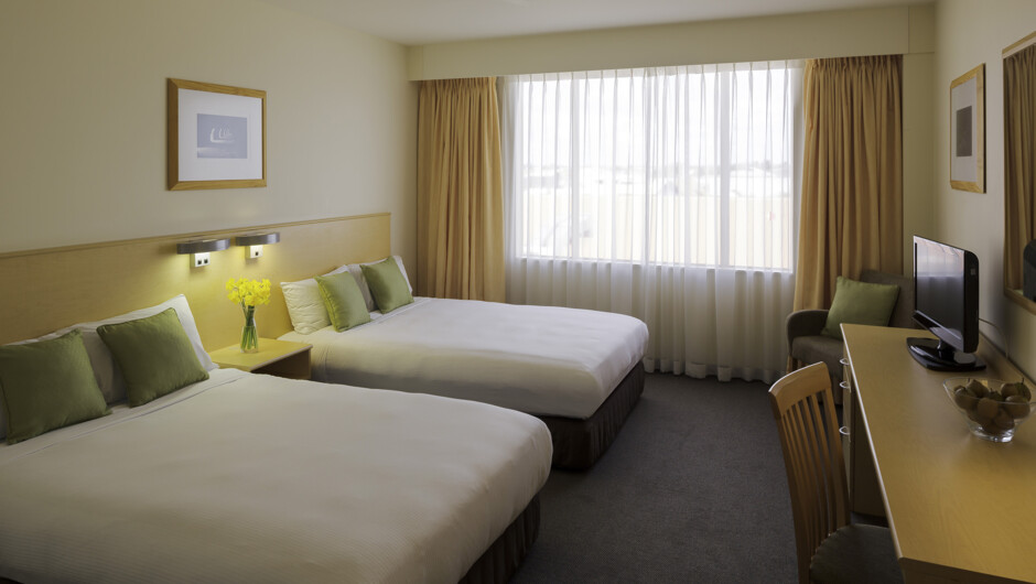 Tower Standard room features 2 x comfortable double beds.