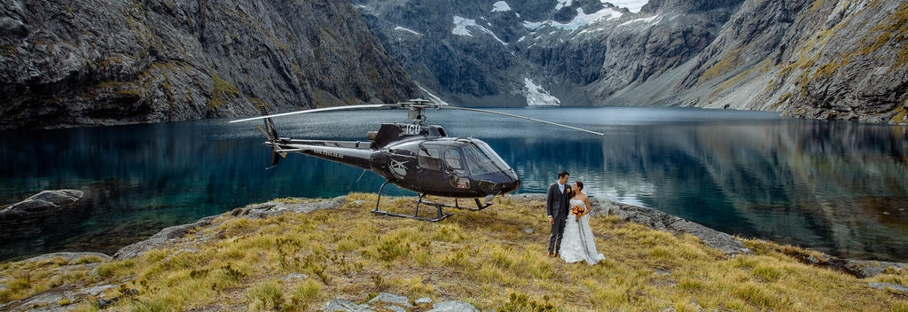 Heli Wedding at Lake Erskine