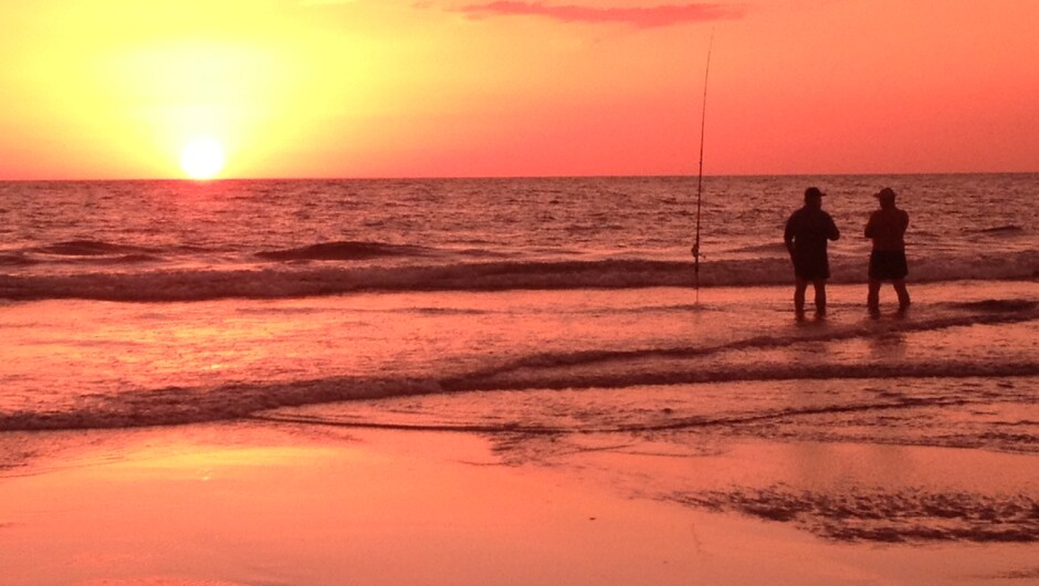 Fishing in the sunset