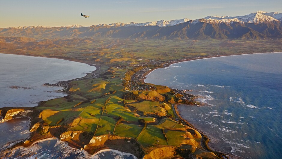 Kaikoura Peninsula with the spectacular Southern Alps in the background