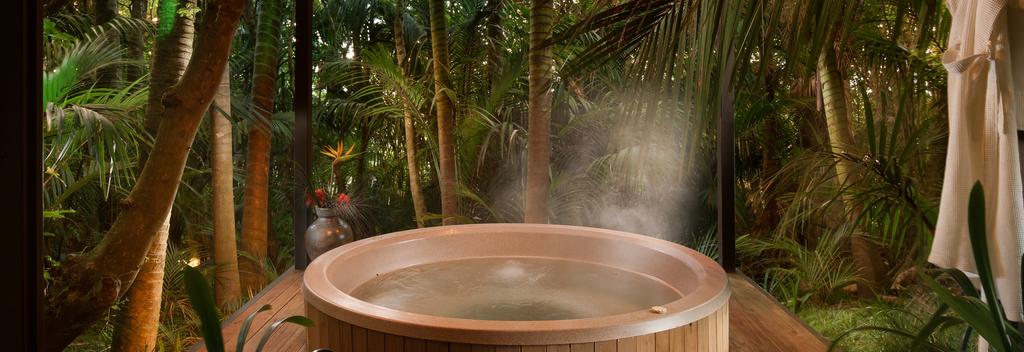 Secluded hot tub in the Nikau forest