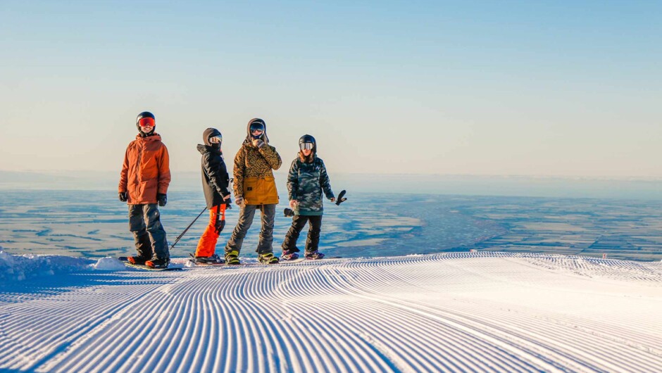 Get your mates together and take in the incredible views over the Canterbury Plains.