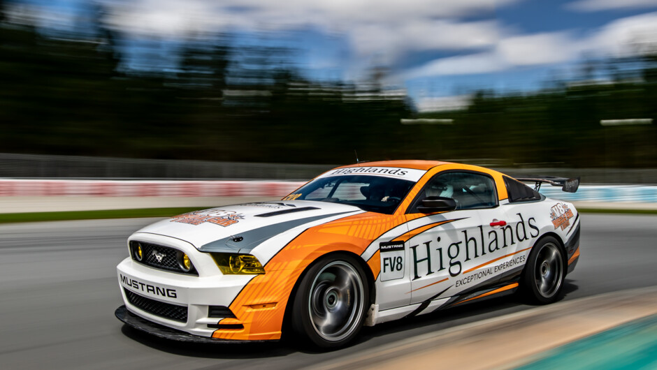 Experience the pure power and noise of a real V8 Muscle car at Highlands with you at the wheel.