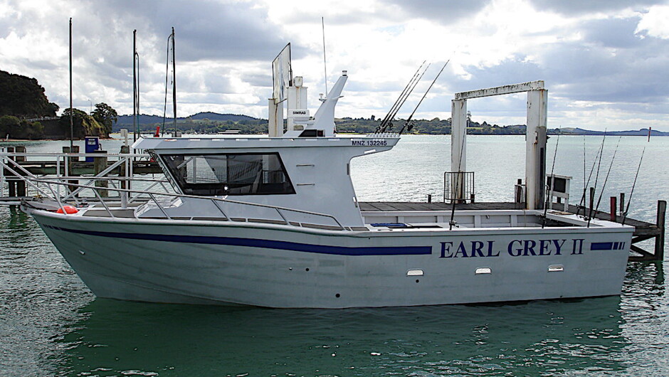 Earl Grey II at the wharf after a great day's fishing