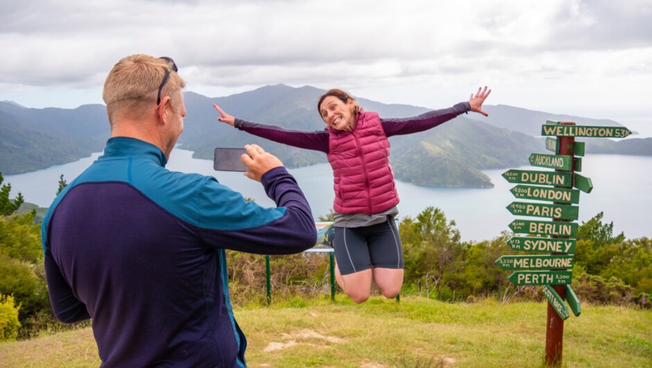 Happy walkers at the Eatwells Lookout