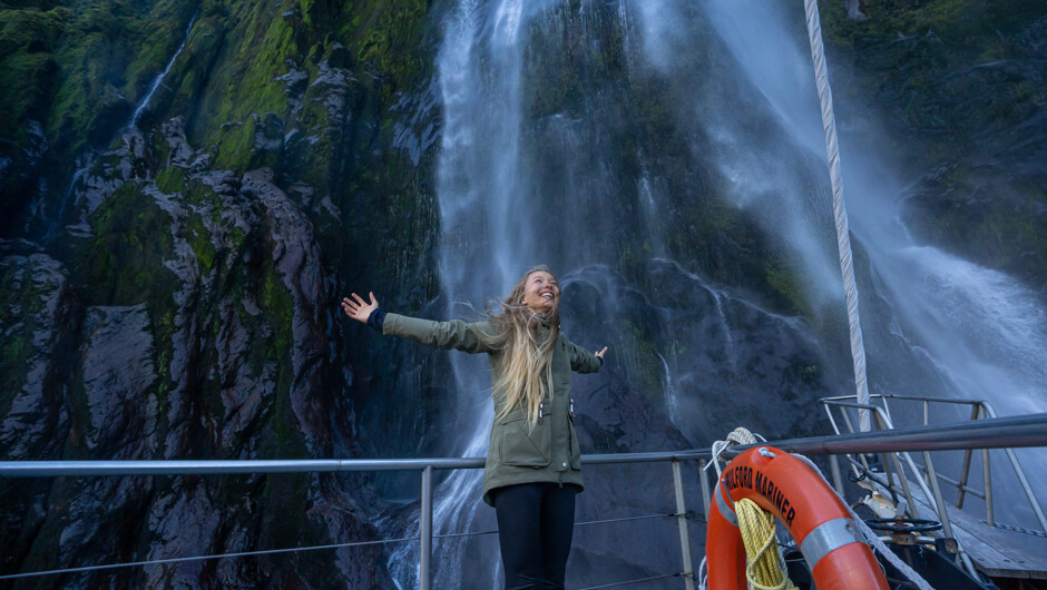 Milford Sound Overnight Cruise - Waterfalls