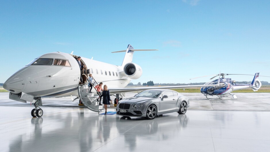 Arrive in by International private jet through our GCH Jet Centre, clear customs and hop on board our helicopters to experience luxury travel.