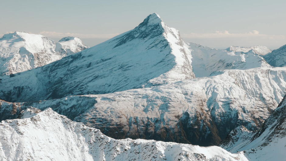 Mt. Aspiring also known as the Matterhorn of the South, a popular destination among the Glenorchy Air Pilot's especially at sunrise.