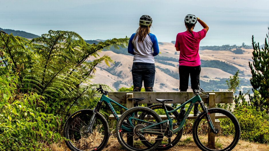 Riders checking out the view from the high point