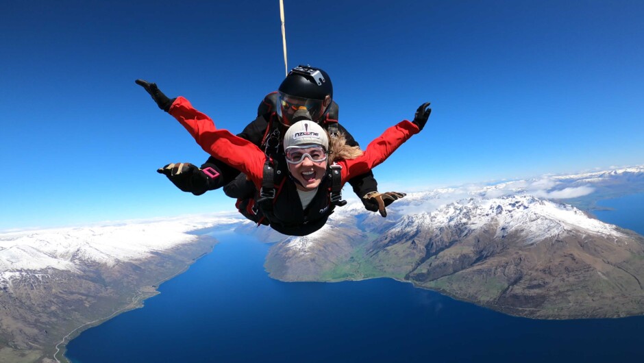 Freefalling for up to 60 seconds at 200 kph - terminal velocity.
