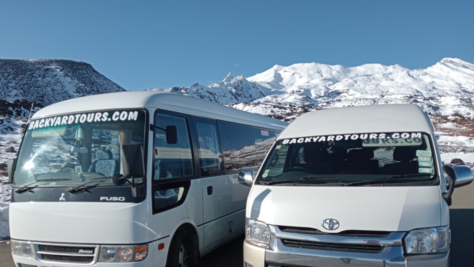 NEW vehicles with sign written backyardtours.com