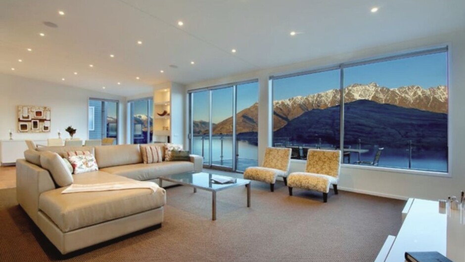 Large open plan lounge with fantastic views.