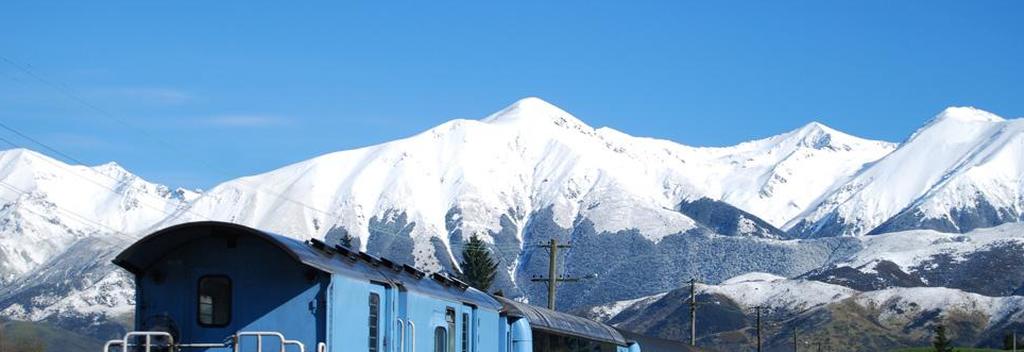 The TranzAlpine is the easiest and most comfortable way to appreciate the grandeur of the Southern Alps. The train travels between Christchurch and Greymouth over Arthur’s Pass.