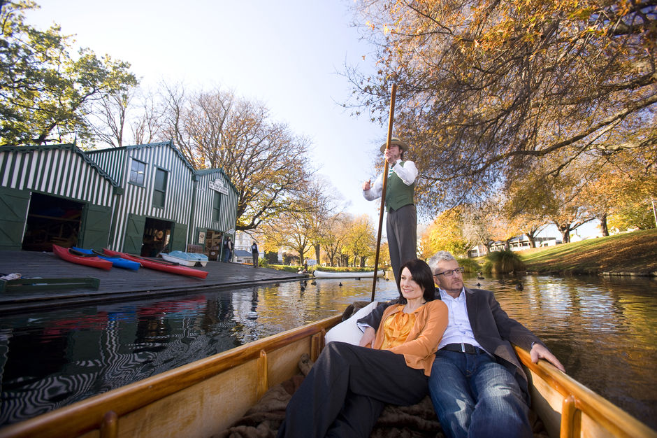 Punting on the Avon River.
