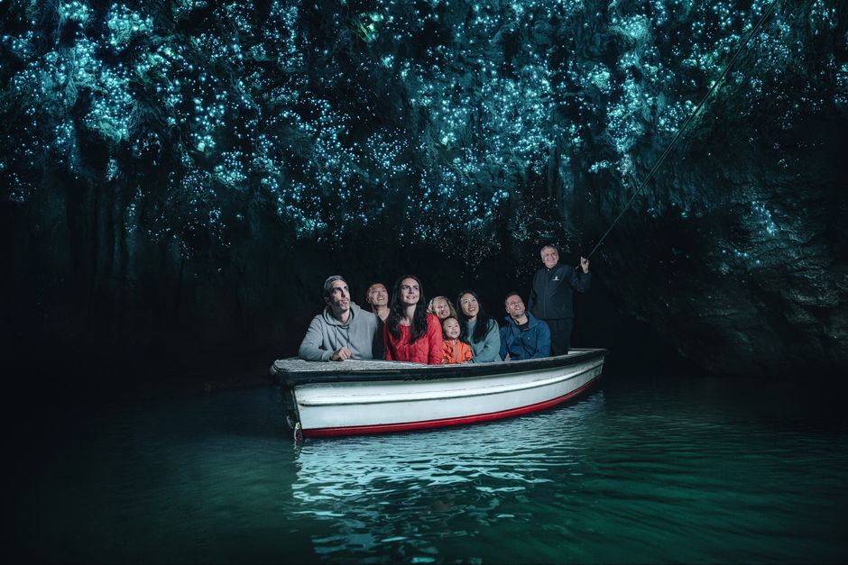 Be mesmerised by glowworm caves in Waitomo.