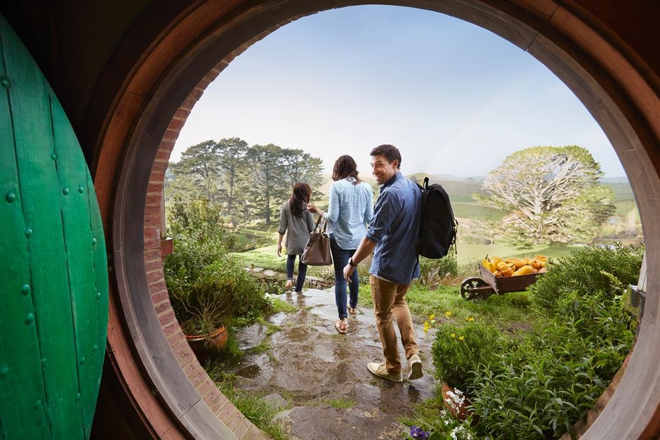The rolling hills of Matamata invite you to take a guided tour of the idyllic Hobbiton Movie set.