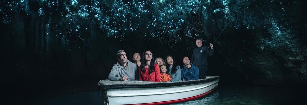 Group visiting Waitomo Glowworm Caves