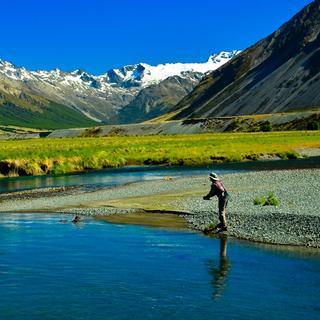 Clear rivers flowing from the Southern Alps create an ideal environment for trophy-sized wild trout.