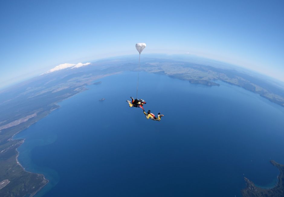 Skydiving over Great Lake Taupō - the North Island's home of adventure