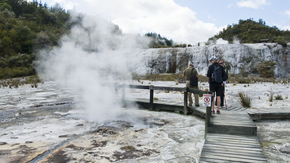 Silica terraces, bubbling mud pools and steaming vents - it must be Rotorua!