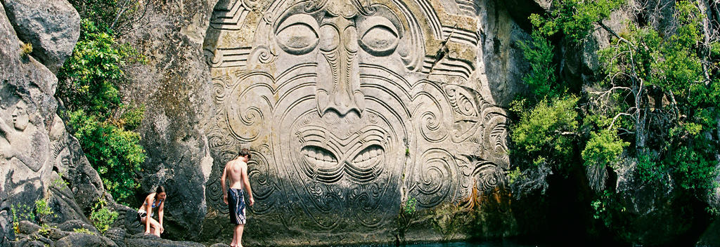 Master carver Matahi Whakataka-Brightwell carved Ngatoroirangi, his first ever rock carving.